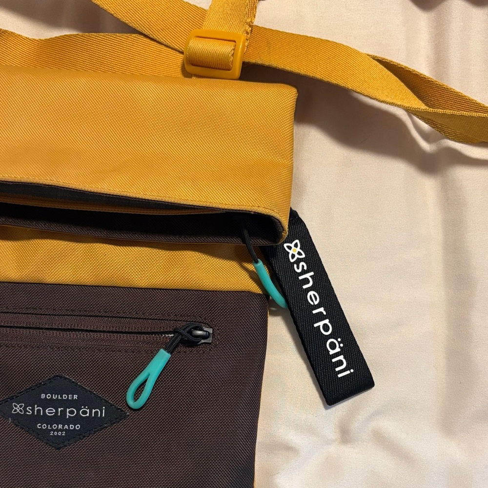 Sherpani Mustard and Chocolate Belt Bag